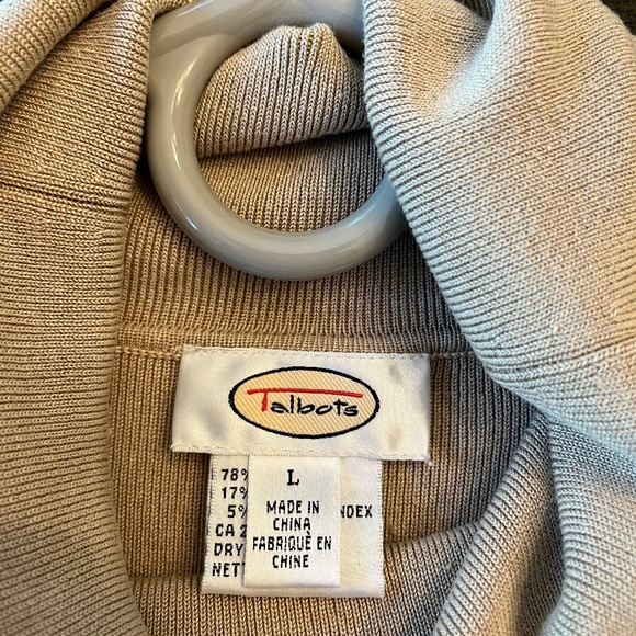 Talbots Camel short sleeve Silk-Lycra blend cowl neck top - Picture 4 of 5